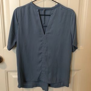 Powder Blue Short Sleeve Blouse